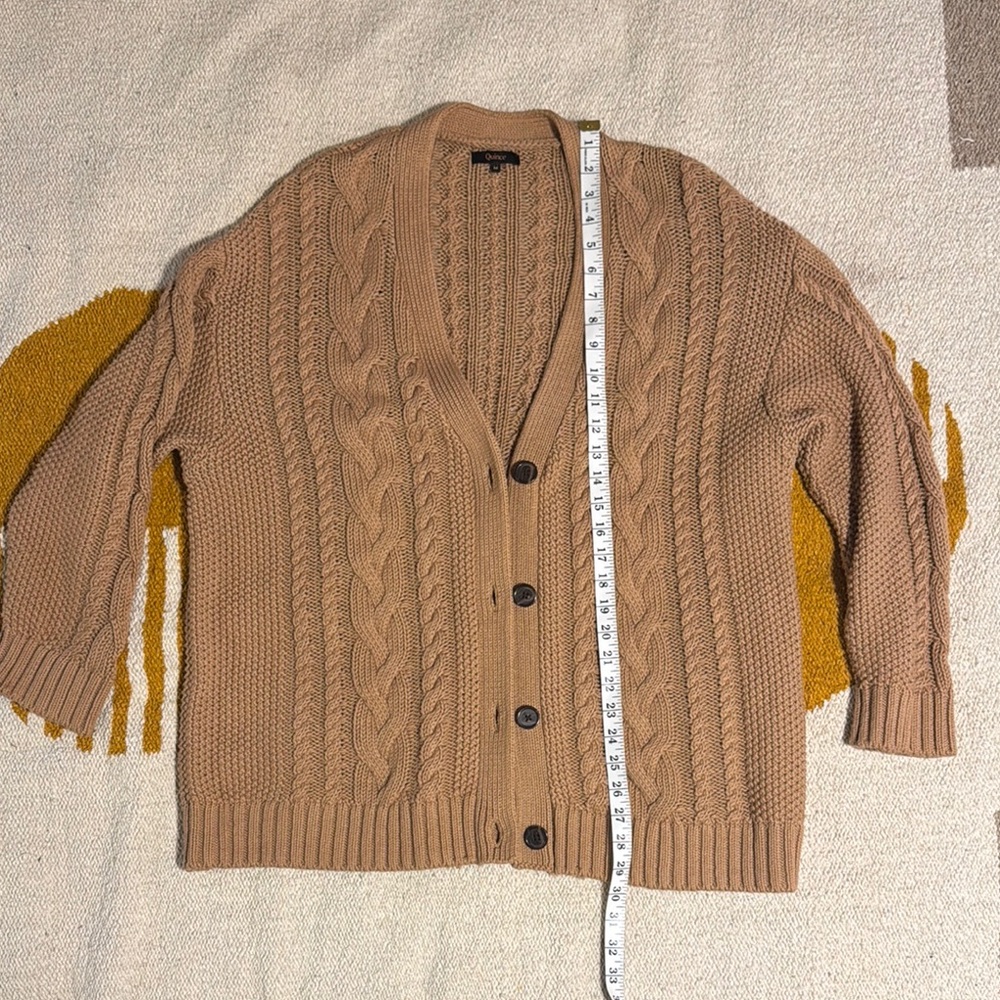 100% Organic Cotton Oversized Cable Cardigan